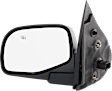 Driver and Passenger Side Mirrors, Power Adjust, Manual Folding, Heated, Textured Black, No Signal Light, No Memory, With Puddle Light, No Auto-Dimming, No Blind Spot Feature