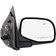 Driver and Passenger Side Mirrors, Power Adjust, Manual Folding, Heated, Textured Black, No Signal Light, No Memory, With Puddle Light, No Auto-Dimming, No Blind Spot Feature
