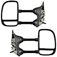 Driver and Passenger Side Towing Mirror, Power Adjust, Non-Heated, Manual Folding, Textured Black, No Signal Light, No Memory, No Puddle Light, No Auto-Dim, With Blind Spot Glass