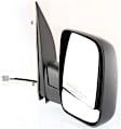 2002 Ford E-250 Econoline - Driver and Passenger Side Mirror, Power Adjust, Non-Heated, Textured Black, Manual Folding, No Signal Light, No Blind Spot Feature, No Memory, No Puddle Light, No Auto-Dimming