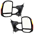 Driver and Passenger Side Towing Mirror, Power Adjust, Manual Folding, Heated, Textured Black, In-housing Signal Light, No Memory, No Puddle Light, No Auto-Dimming, With Blind Spot Glass