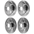Front and Rear Brake Disc, 4-Wheel Set, Plain Surface, Vented, 6 Lugs