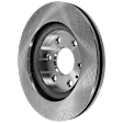 Front and Rear Brake Disc, 4-Wheel Set, Plain Surface, Vented, 6 Lugs