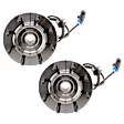 Front, Driver and Passenger Side Wheel Hub, 8 Lugs, With Bearing, With Sensor