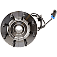 Front, Driver and Passenger Side Wheel Hub, 8 Lugs, With Bearing, With Sensor
