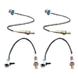 Before and After Catalytic Converter, Front and Rear Oxygen Sensors, Set of 4, 4-wire, 6 Cylinder