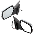Driver and Passenger Side Mirror, Power Adjust, Heated, Manual Folding, Chrome, No Signal Light, No Memory, No Puddle Light, No Auto-Dim