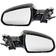 2014 Cadillac SRX - Driver and Passenger Side Mirror, For Models Without Etched Warning, Power Adjust, Heated, Paintable, Power Folding, No Signal Light, No Blind Spot Feature, With Memory, No Puddle Light, No Auto-Dimming