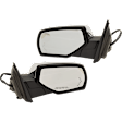 Driver and Passenger Side Mirror, Power Adjust, Heated, Power Folding, With 1 Chrome and 1 Paintable Cap, In-glass Signal Light, With Memory, With Puddle Light, No Auto-Dim, No Blind Spot Feature