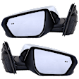 Driver and Passenger Side Mirrors, Power Adjust, Manual Folding, Heated, Chrome, In-housing Signal Light, No Memory, No Puddle Light, No Auto-Dimming, With Blind Spot Detection in Glass