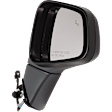 Driver and Passenger Side Mirror, Power Adjust, Heated, Manual Folding, Paintable, In-housing Signal Light, No Memory, No Puddle Light, No Auto-Dim, With Blind Spot Detection in Glass