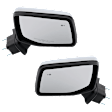 Driver and Passenger Side, Non-Towing, Mirrors, Power Adjust, Heated, Manual Folding, Chrome, In-housing Signal Light, with Blind Spot Detection in Glass, No Memory, Puddle Light and Auto-Dimming