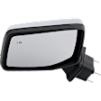 Driver and Passenger Side, Non-Towing, Mirrors, Power Adjust, Heated, Manual Folding, Chrome, In-housing Signal Light, with Blind Spot Detection in Glass, No Memory, Puddle Light and Auto-Dimming