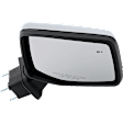 Driver and Passenger Side, Non-Towing, Mirrors, Power Adjust, Heated, Manual Folding, Chrome, In-housing Signal Light, with Blind Spot Detection in Glass, No Memory, Puddle Light and Auto-Dimming