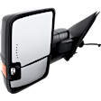 2019 Chevrolet Silverado 3500 HD LTZ - Driver and Passenger Side Towing Mirror, Power Adjust, Heated, Textured Black, Power Folding, In-glass Signal Light, No Blind Spot Feature, With Memory, No Puddle Light, No Auto-Dimming