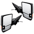 Driver and Passenger Side Towing Mirror, Power Adjust, Heated, Power Folding, Textured Black, In-glass Signal Light, With Memory, No Puddle Light, No Auto-Dim, No Blind Spot Feature