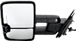Driver and Passenger Side Towing Mirror, Power Adjust, Heated, Power Folding, Chrome, In-glass Signal Light, With Memory, No Puddle Light, No Auto-Dim, No Blind Spot Feature