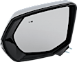 Driver and Passenger Side Mirror, Power Adjust, Heated, Power Folding, Chrome, In-housing Signal Light, With Memory, With Puddle Light, No Auto-Dim, With Blind Spot Detection in Glass