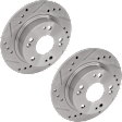 2004 Acura TSX - Rear Brake Disc, Cross-drilled and Slotted, Solid, 5 Lugs, 259.7 mm, 260 mm Rotor Diameter, 2.4L 4Cyl