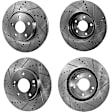 2016 Hyundai Veloster - Front and Rear Brake Disc, Cross-drilled and Slotted, 5 Lugs, Front-280 mm/Rear-262 mm, 1.6L 4Cyl