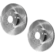 Front Brake Discs, Plain Surface, Vented, 5 Lugs, 11.81 in. Disc Diameter, Standard Front Caliper