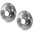 Rear Brake Disc, Natural Finish, Cross-drilled and Slotted, Solid, 5 Lugs, 259.59 mm