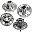 4-Wheel Set Front and Rear, Driver and Passenger Side Wheel Hubs, Front - Without Bearing; Rear - With Bearing, FWD