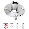 4-Wheel Set Front and Rear, Driver and Passenger Side Wheel Hubs, Front - Without Bearing; Rear - With Bearing, Non-ABS, With Rear Drum Brake