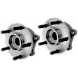2-Wheel Set Wheel Hubs, 5 Lugs, with Bearing, 5 x 4.5 in. Bolt Pattern, (AWD, Front or Rear, Driver and Passenger Side )/(FWD, Front, Driver and Passenger Side)