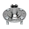 4-Wheel Set Front and Rear, Driver and Passenger Side Wheel Hubs, Front, Without Bearing/Rear, With Bearing, For Models with Rear Drum Brake, FWD