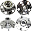 4-Wheel Set Front and Rear, Driver and Passenger Side Wheel Hubs, Front - Without Bearing; Rear - With Bearing