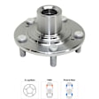 4-Wheel Set Front and Rear, Driver and Passenger Side Wheel Hubs, Front - Without Bearing; Rear - With Bearing