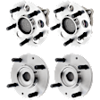 4-Wheel Set Rear, Driver and Passenger Side Wheel Hubs, Front - Without Bearing; Rear - With Bearing, 4-Wheel ABS, FWD