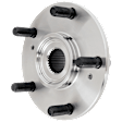Front, Driver and Passenger Side Wheel Hub, 5 Lugs, Without Bearing