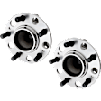 2-Wheel Set Rear, Driver and Passenger Side Wheel Hub, 5 Lugs, With Bearing, With Sensor, FWD