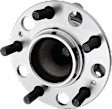 2-Wheel Set Rear, Driver and Passenger Side Wheel Hub, 5 Lugs, With Bearing, With Sensor, FWD