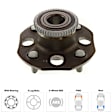 2-Wheel Set Rear, Driver and Passenger Side Wheel Hubs, With Bearing, With Rear Disc Brake; ABS tone ring
