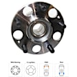 Rear, Driver and Passenger Side Wheel Hub, 5 Lugs, With Bearing