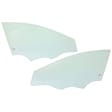 Front, Driver and Passenger Side Door Glasses, Green Tint, Korea Built Vehicle, Replaces NAGS No. FD24997 GTNN, FD24998 GTNN