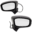 Driver and Passenger Side Mirror, Power Adjust, Heated, Manual Folding, Paintable, In-housing Signal Light, With Memory, No Puddle Light, No Auto-Dim, No Blind Spot Feature