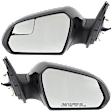 Driver and Passenger Side Non-Towing Mirrors, Power Adjust, Manual Folding, Heated, Paintable, No Signal Light, No Memory, No Puddle Light, No Auto-Dimming