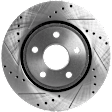 Front and Rear Brake Disc, 4-Wheel Set, Cross-drilled and Slotted, 5 Lugs