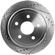 Front and Rear Brake Disc, 4-Wheel Set, Cross-drilled and Slotted, 5 Lugs