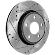 Front and Rear Brake Disc, 4-Wheel Set, Cross-drilled and Slotted, 5 Lugs