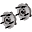 2-Wheel Set Front, Driver and Passenger Side Wheel Hubs, with Bearing, 5 x 4.5 In. Bolt Pattern, Non-ABS