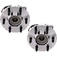 Front, Driver and Passenger Side Wheel Hub, 6 Lugs, With Bearing, With Sensor, RWD