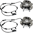 Front, Driver and Passenger Side Wheel Hub, 5 Lugs, With Bearing, With Sensor, 3.8L, 6Cyl