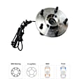 Front, Driver and Passenger Side Wheel Hub, 5 Lugs, With Bearing, With Sensor, 3.8L, 6Cyl