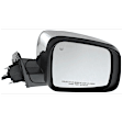 Driver and Passenger Side Mirror, Power Adjust, Heated, Manual Folding, Chrome, In-housing Signal Light, With Memory, No Puddle Light, No Auto-Dim, No Blind Spot Feature