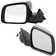 Driver and Passenger Side Mirrors, Power Adjust, Manual Folding, Heated, Chrome, In-housing Signal Light, With memory, No Puddle Light, No Auto-Dimming, With Blind Spot Detection in Glass